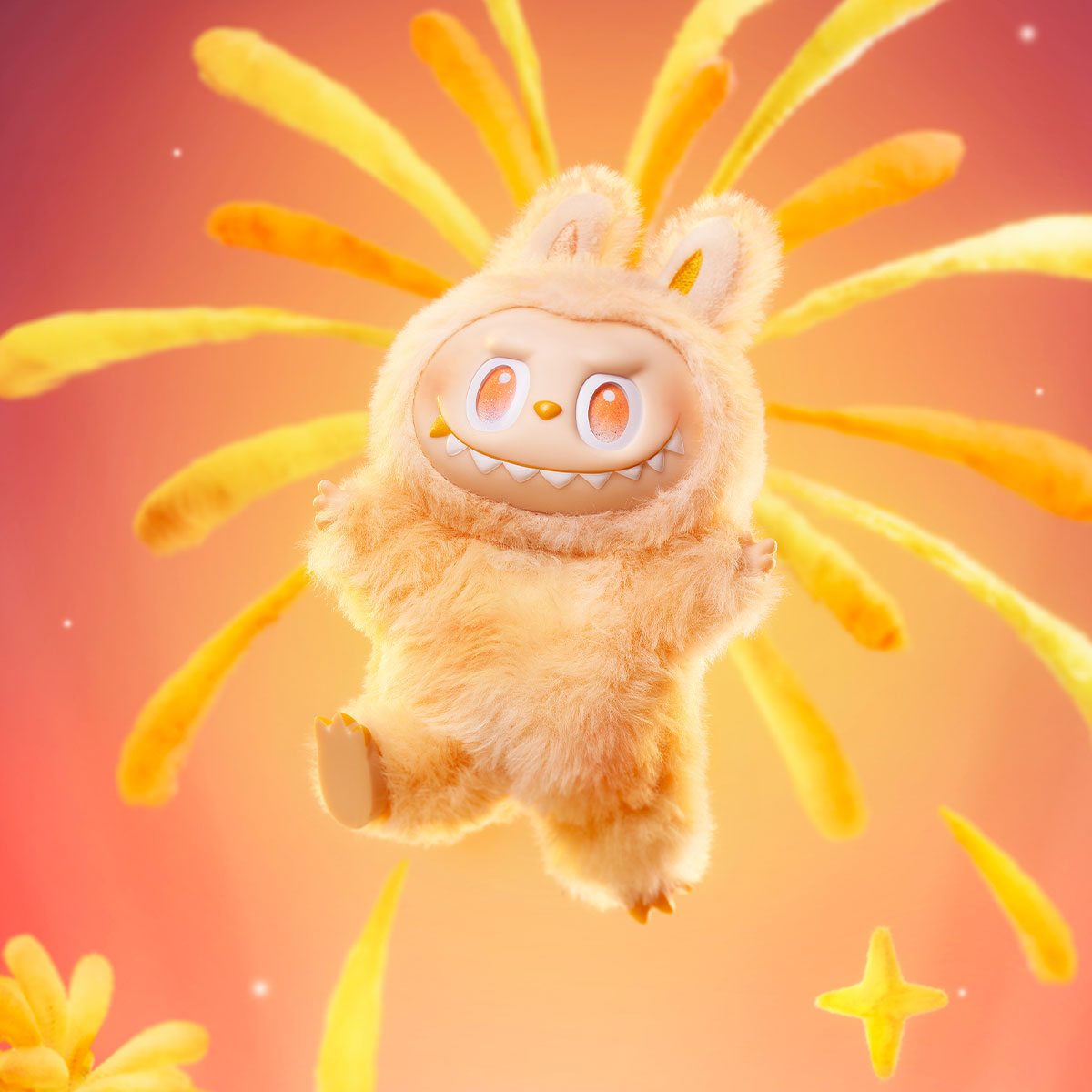 Labubu Big Into Energy Vinyl Plush Pendant - Happiness (Yellow)